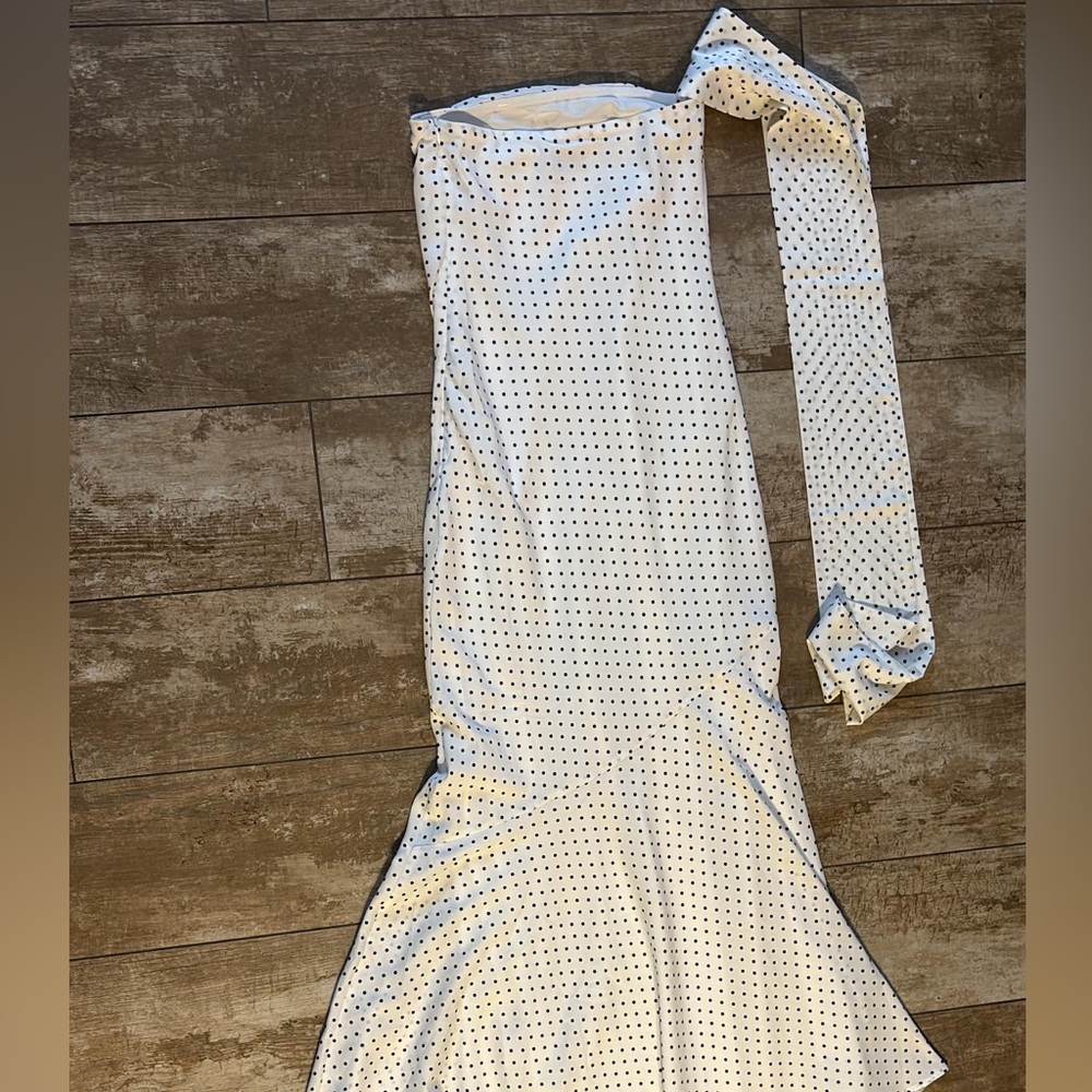 New Peppermayo White and Black Polka Dot Maxi Dress In Season